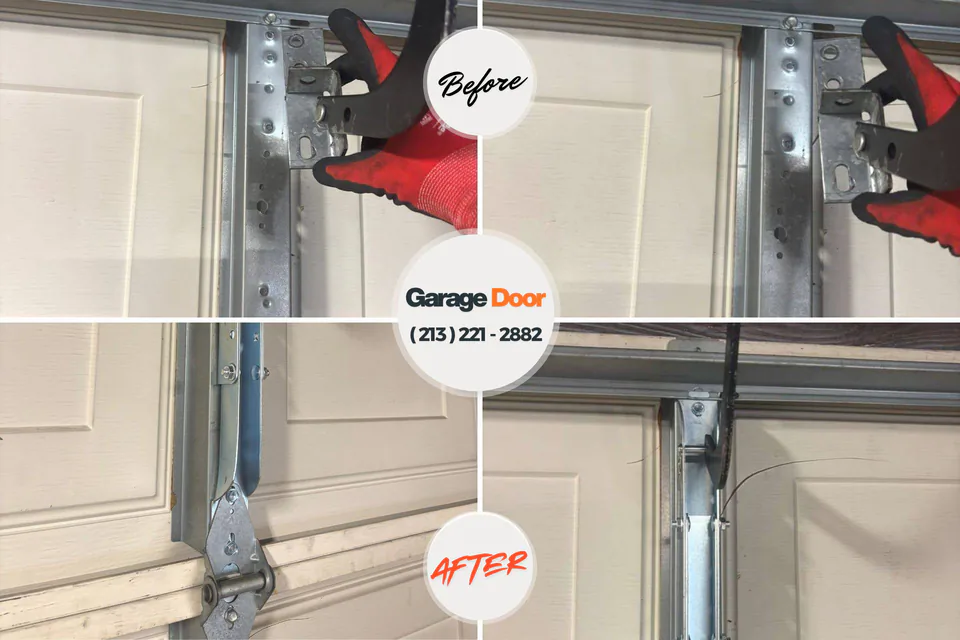 Before and after: garage door opener repair Oak Grove, LA
